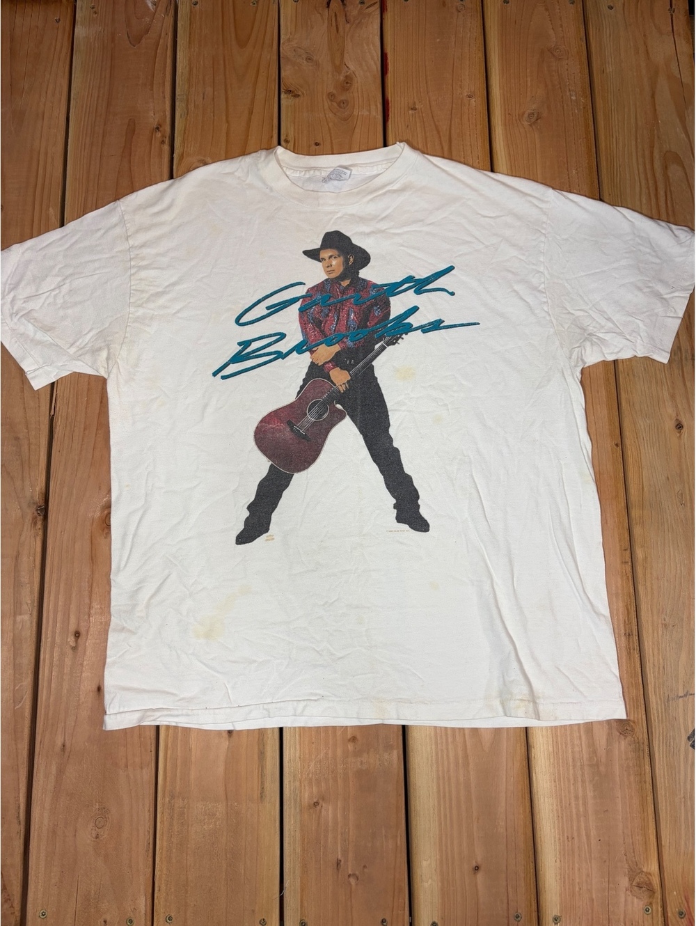 Vintage Garth Brooks Graphic T-Shirt XL White Cotton